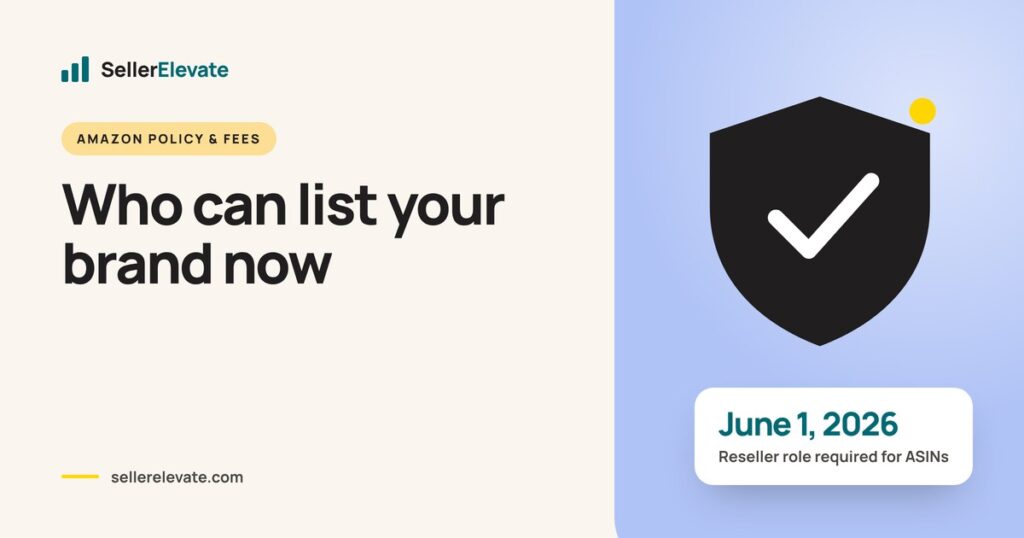 Shield graphic over an Amazon product listing, representing Brand Registry control over ASIN creation