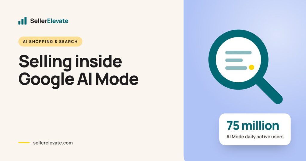 Search bar with product cards, noting Google AI Mode had more than 75 million daily active users in early 2026